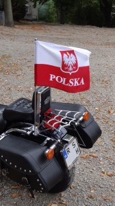Maszt motocyklowy flaga Polski na motocykl